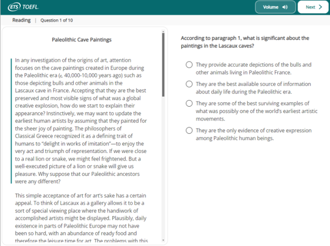 Sample the TOEFL iBT Test Reading