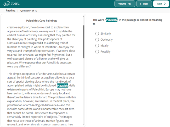 Sample the TOEFL iBT Test Reading