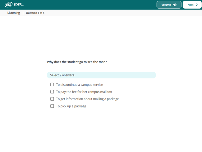 Sample the TOEFL iBT Test Listening